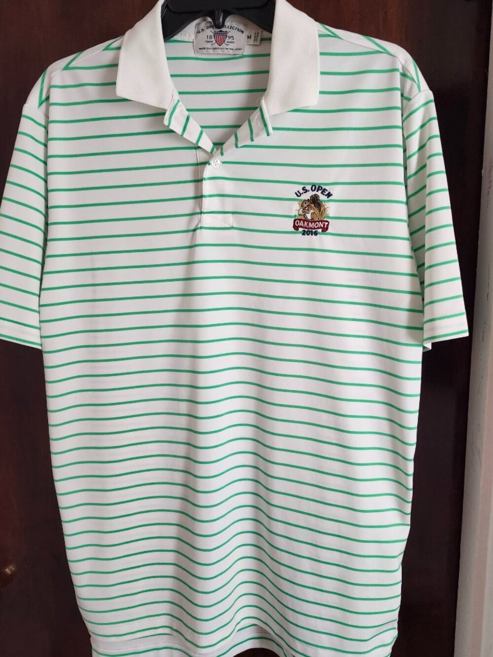2016 US Open Oakmont Polo Shirt Medium Short Sleeve Stripes